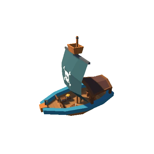 Pirate Ship 02 Skeleton B Blue